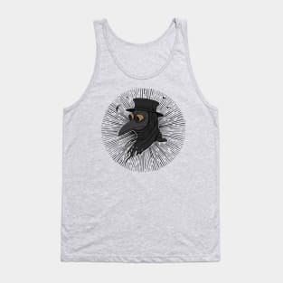 Creepy Plague Doctor Steampunk Style Illustration Tank Top